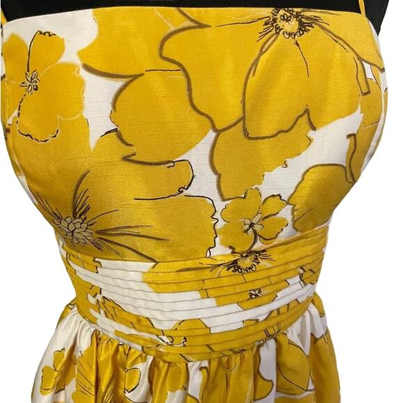 ─୨ৎ─ NWT Eliza J Nordstrom Women Sz 14 Yellow White Floral Dress (1A03- A9II) - Picture 2 of 4